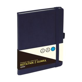   Jegyzetfüzet kockás GRAND A/5 80 lapos gumis puhafedeles sötétkék