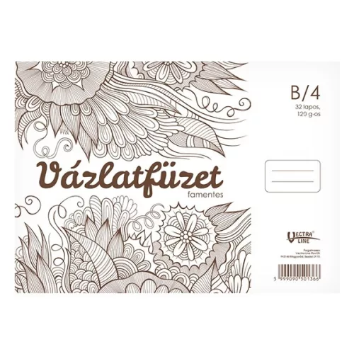Vázlatfüzet spirálozott VECTRALINE B/4 170 g 32 lapos famentes