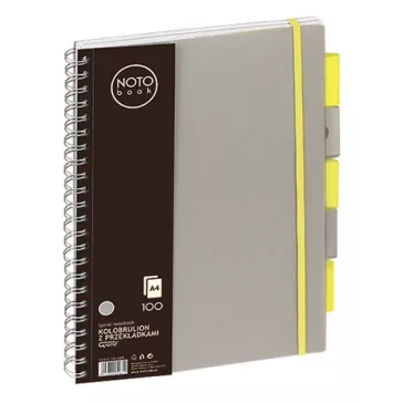   Spirálfüzet kockás GRAND A/4 100 lapos regiszteres szürke