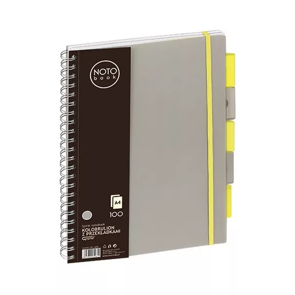 Spirálfüzet kockás GRAND A/4 100 lapos regiszteres szürke Spirálfüzet kockás GRAND A/4 100 lapos regiszteres szürke