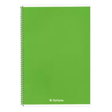 Spirálfüzet vonalas FORTUNA Monocolor A/5 70 lapos zöld