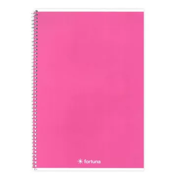   Spirálfüzet vonalas FORTUNA Monocolor A/5 70 lapos rózsaszín