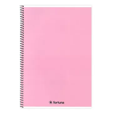   Spirálfüzet vonalas FORTUNA Monocolor A/5 70 lapos pasztell rózsaszín