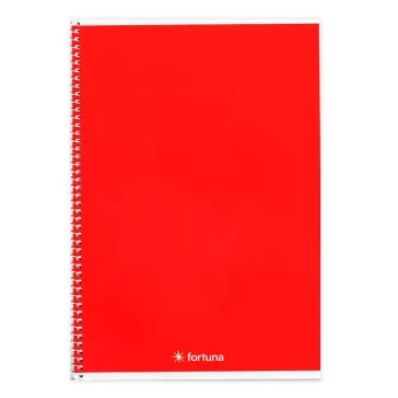 Spirálfüzet vonalas FORTUNA Monocolor A/4 70 lapos piros
