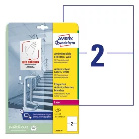   Etikett AVERY L8002-10 210x148mm antimikrobiális fehér 20 címke/doboz 10 ív/doboz