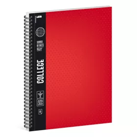 Spirálfüzet kockás ARS UNA College A/4 80 lapos piros