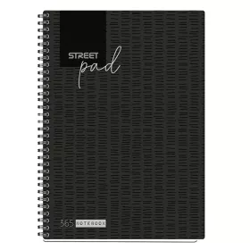 Spirálfüzet kockás STREET Pad A/4 100 lapos fekete