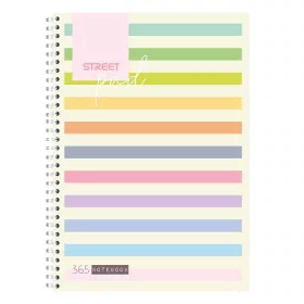   Spirálfüzet kockás STREET Pad A/4 100 lapos világos csíkos