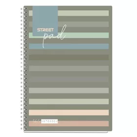   Spirálfüzet vonalas STREET Pad A/4 100 lapos sötét csíkos