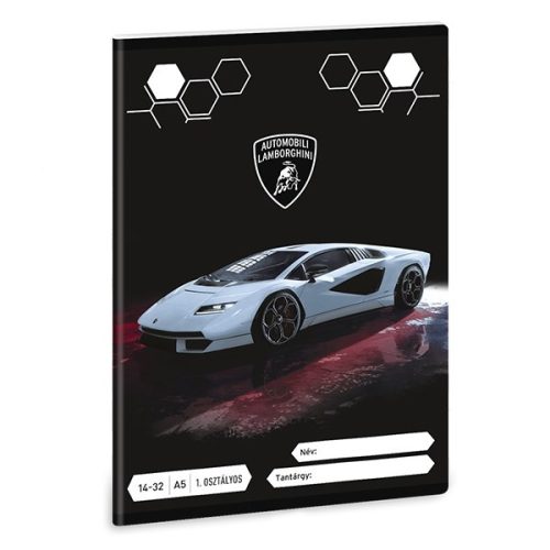 Füzet vonalas ARS UNA A/5 32 lapos 14-32 1. osztályos Lamborghini