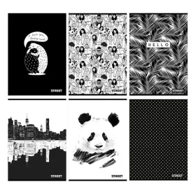 Füzet vonalas STREET A/5 54 lapos Black&white margóval