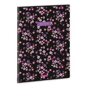   Füzet vonalas ARS UNA A/4 40 lapos Extra kapcsos Pearl Blossom Black