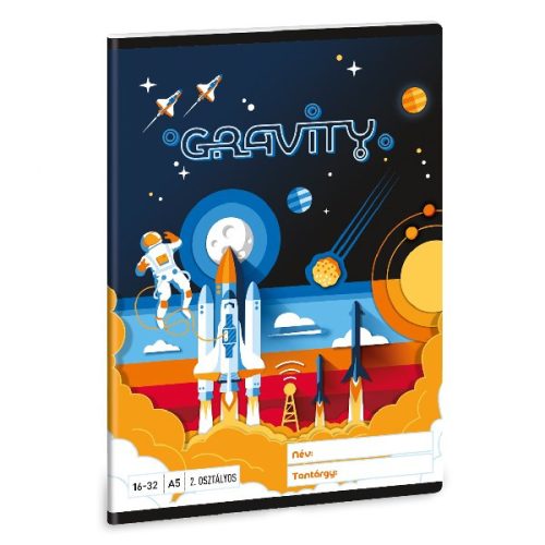 Füzet vonalas ARS UNA A/5 32 lapos 16-32 2. osztályos Gravity