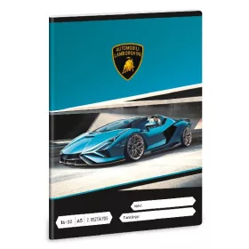   Füzet vonalas ARS UNA A/5 32 lapos 16-32 2. osztályos Lamborghini türkiz