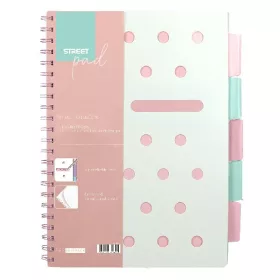   Spirálfüzet kockás STREET Pad A/4 100 lapos pasztell rózsaszín
