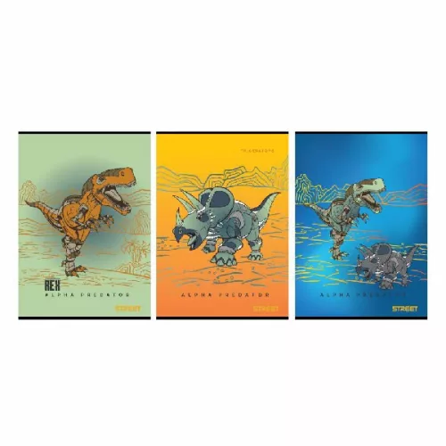 Füzet vonalas STREET A/5 54 lapos Dinosaur margóval