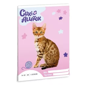   Füzet vonalas ARS UNA A/5 32 lapos 14-32 1. osztályos Cuki-Bengáli macska
