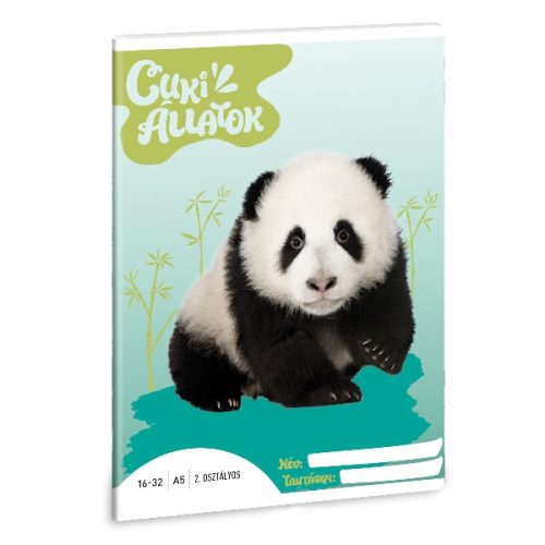 Füzet vonalas ARS UNA A/5 32 lapos 16-32 2. osztályos Cuki-panda
