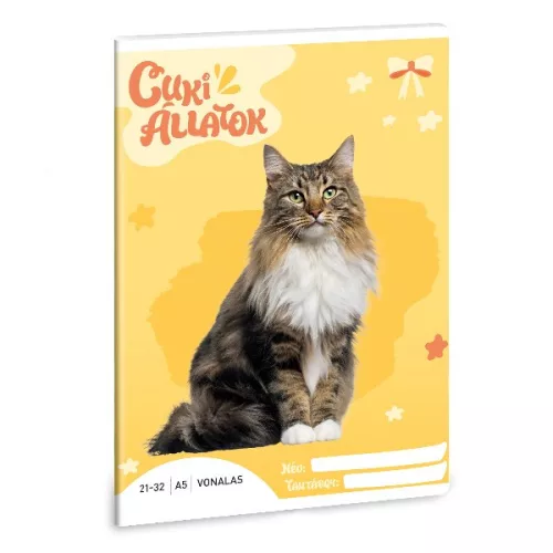 Füzet vonalas ARS UNA A/5 32 lapos 21-32 4-8. osztályos Cuki-Norvég erdei macska