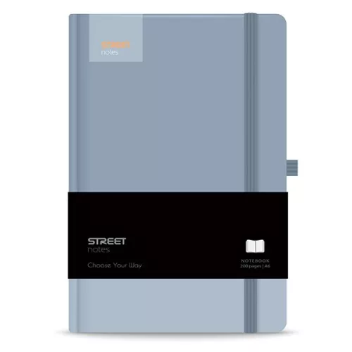 Notesz vonalas STREET Casual A/6 96 lapos gumis keményfedelű kék