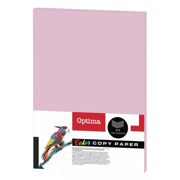 Fénymásolópapír színes OPTIMA A/4 75 g neon pink 100 ív/csomag Fénymásolópapír színes OPTIMA A/4 75 g neon pink 100 ív/csomag
