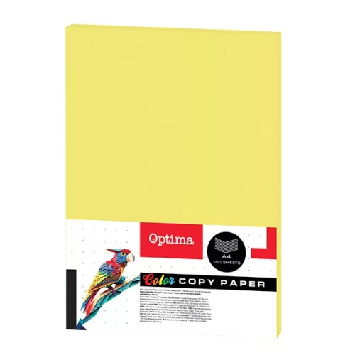 Fénymásolópapír színes OPTIMA A/4 75 g neon sárga 100 ív/csomag