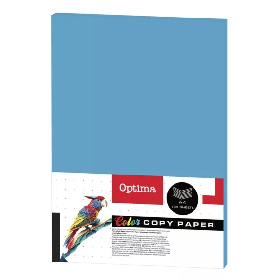 Fénymásolópapír színes OPTIMA A/4 80 g türkiz 100 ív/csomag Fénymásolópapír színes OPTIMA A/4 80 g türkiz 100 ív/csomag
