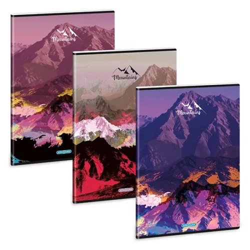 Füzet kockás ARS UNA A/4 40 lapos Extra kapcsos Mountains 10 darabos