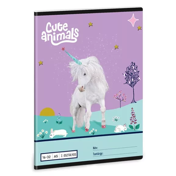 Füzet vonalas ARS UNA A/5 32 lapos 16-32 2.osztályos Cute Animals-Unicorn Füzet vonalas ARS UNA A/5 32 lapos 16-32 2.osztályos Cute Animals-Unicorn