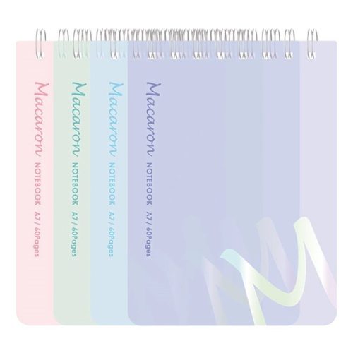 Jegyzetfüzet vonalas DELI Macaron A/7 60 lapos spirálos pasztell színekben