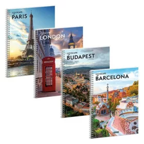 Spirálfüzet vonalas ARS UNA Cityscape A/4 60 lapos