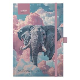   Notesz vonalas STREET Animals Edition Elephant A/5 96 lapos gumis keményfedelű