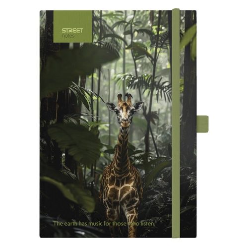 Notesz vonalas STREET Animals Edition Giraffe A/5 96 lapos gumis keményfedelű