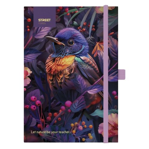 Notesz vonalas STREET Animals Edition Bird A/5 96 lapos gumis keményfedelű