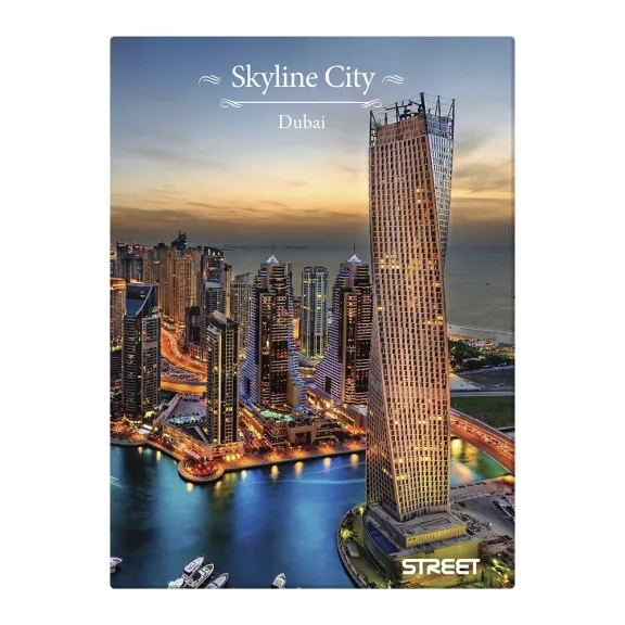 Beírókönyv vonalas STREET A/5 96 lapos Skyline keményfedelű vegyes mintákkal