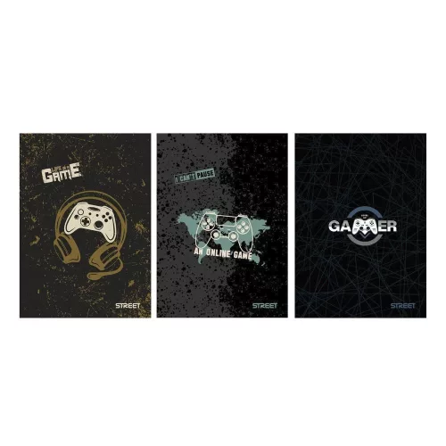 Füzet vonalas STREET A/5 54 lapos Gaming margóval