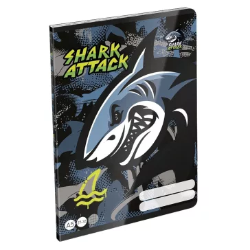 Füzet kockás LIZZYSULI A/5 32 lapos 27-32 Shark Attack