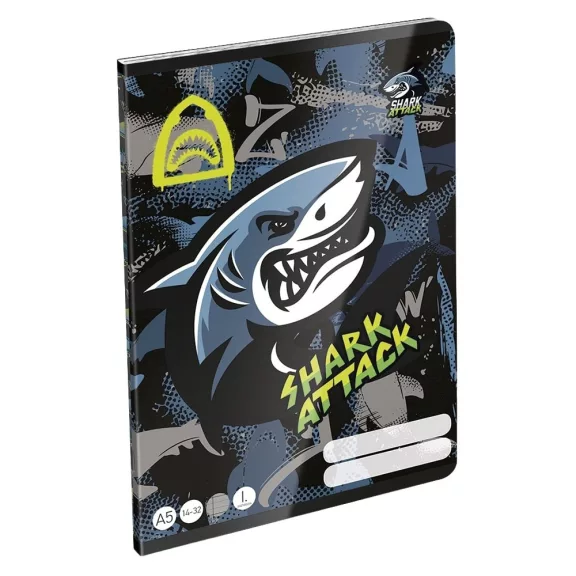 Füzet vonalas LIZZYSULI A/5 32 lapos 14-32 1.osztályos Shark Attack Füzet vonalas LIZZYSULI A/5 32 lapos 14-32 1.osztályos Shark Attack