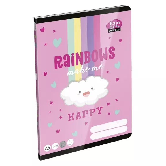 Füzet vonalas LIZZYSULI A/5 32 lapos 12-32 3.osztályos Lollipop Rainbow Füzet vonalas LIZZYSULI A/5 32 lapos 12-32 3.osztályos Lollipop Rainbow