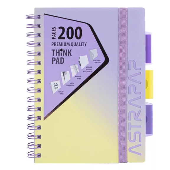 Spirálfüzet kockás ASTRA PAP A/5 100 lapos perforált színregiszteres Ombre világos Spirálfüzet kockás ASTRA PAP A/5 100 lapos perforált színregiszteres Ombre világos