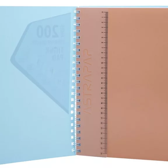 Spirálfüzet kockás ASTRA PAP A/5 100 lapos perforált színregiszteres Ombre világos Spirálfüzet kockás ASTRA PAP A/5 100 lapos perforált színregiszteres Ombre világos