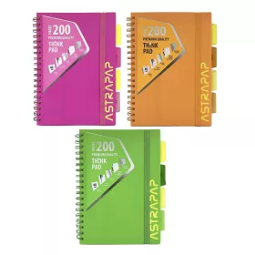   Spirálfüzet kockás ASTRA PAP B/5 100 lapos perforált színregiszteres Neon