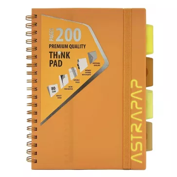   Spirálfüzet kockás ASTRA PAP B/5 100 lapos perforált színregiszteres Neon