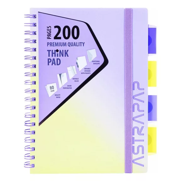 Spirálfüzet kockás ASTRA PAP B/5 100 lapos perforált színregiszteres Ombre világos Spirálfüzet kockás ASTRA PAP B/5 100 lapos perforált színregiszteres Ombre világos
