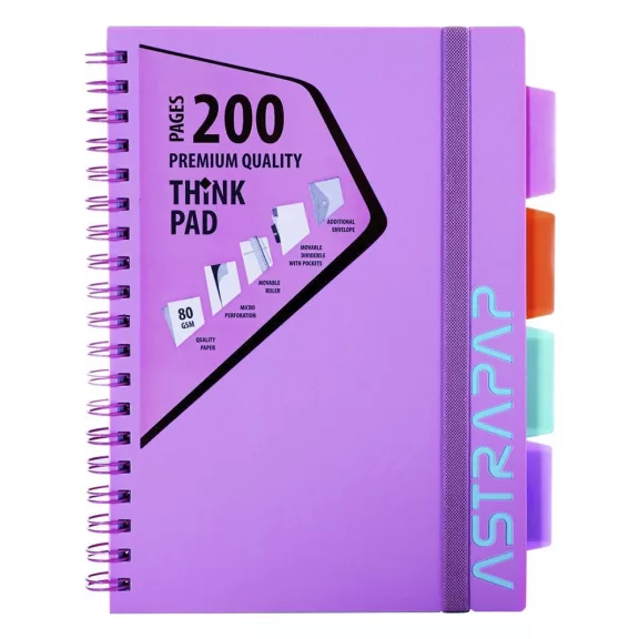 Spirálfüzet kockás ASTRA PAP B/5 100 lapos perforált színregiszteres Pasztell Spirálfüzet kockás ASTRA PAP B/5 100 lapos perforált színregiszteres Pasztell