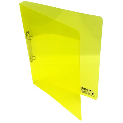 KARTON PP Gyűrűskönyv A/4 20 mm 2 gyűrű átlátszó sárga