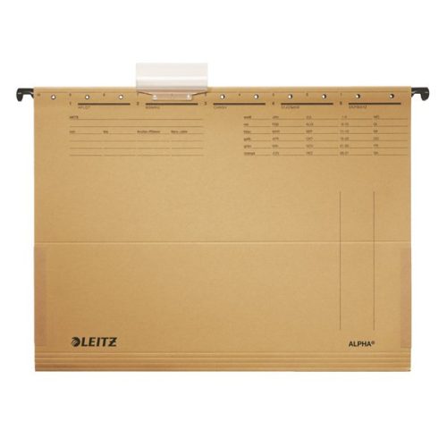 Függőmappa oldalvédelemmel LEITZ Alpha Standard A/4 karton natúr 25 darabos