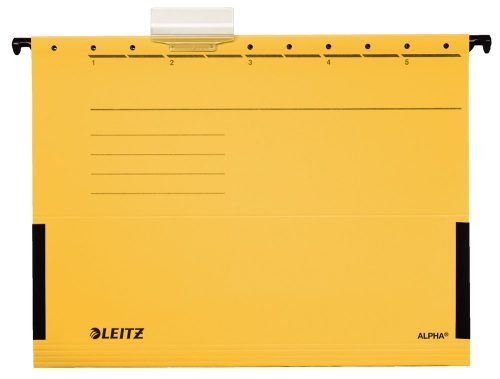 Függőmappa oldalvédelemmel LEITZ Alpha Standard A/4 karton sárga 25 darabos