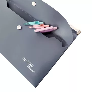   Irattasak SPOKO ReLeaf PP A/5 cipzáras és DL patentos SoftTouch szürke