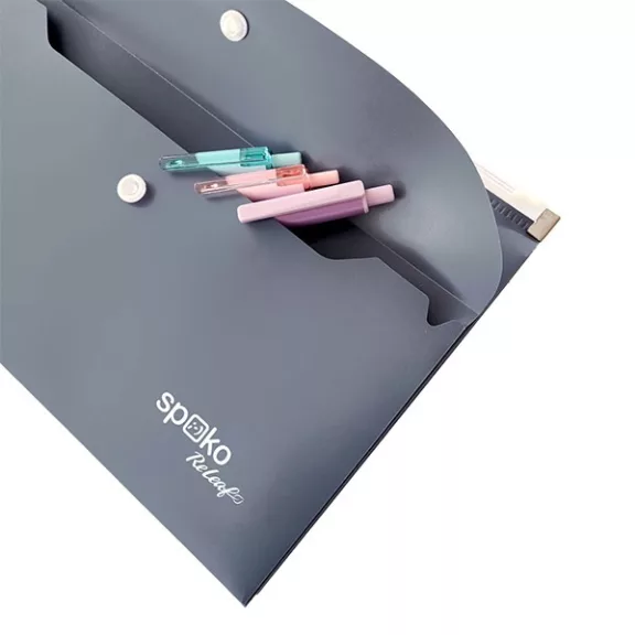 Irattasak SPOKO ReLeaf PP A/5 cipzáras és DL patentos SoftTouch szürke Irattasak SPOKO ReLeaf PP A/5 cipzáras és DL patentos SoftTouch szürke